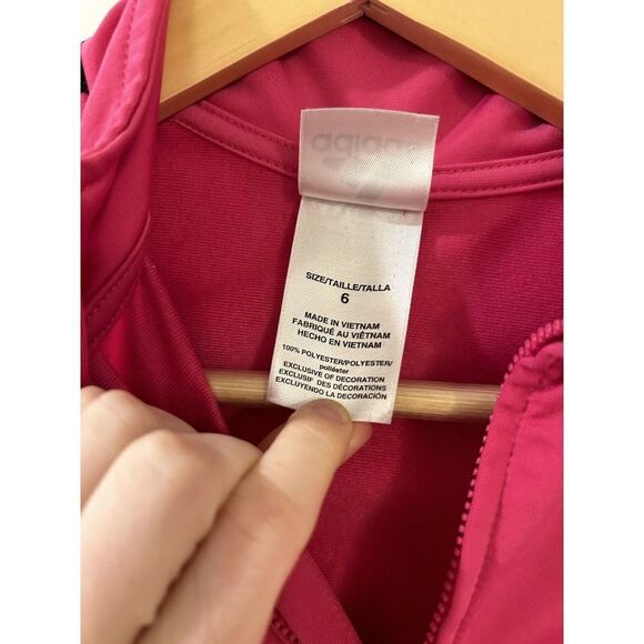 Adidas Girls Pink Peplum Full Zip Jacket Size 6 Youth - Picture 7 of 8
